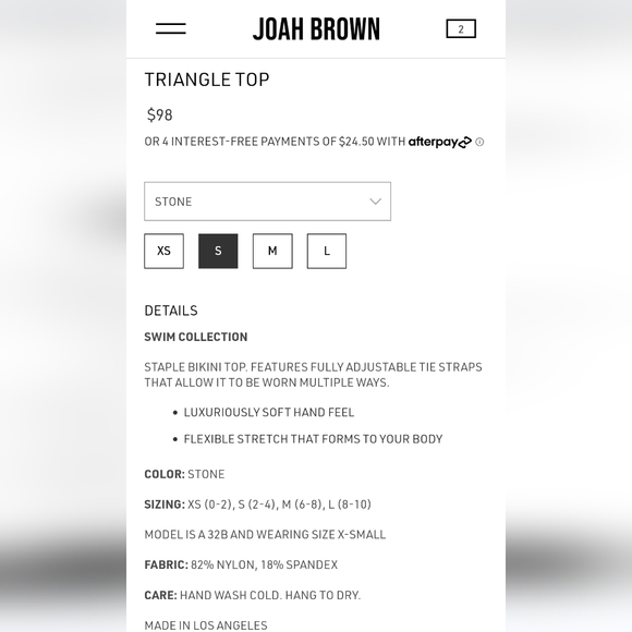 Joah Brown Triangle Top - Picture 5 of 5